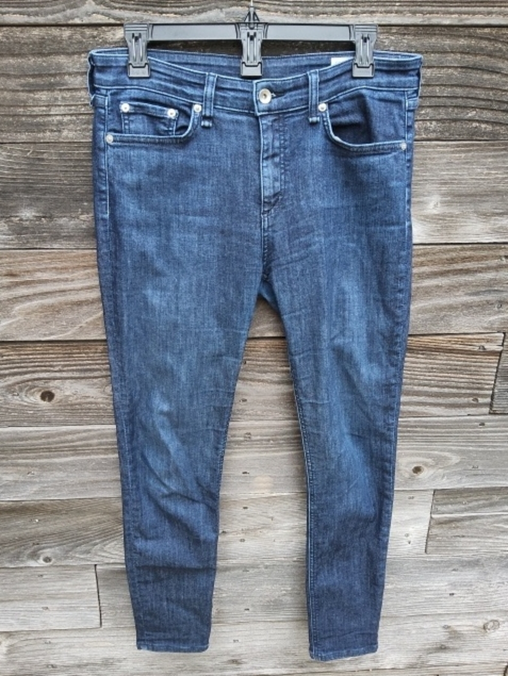 Rag & Bone Dark Wash Mid Rise Ankle Skinny Blue Denim Jeans Size 28